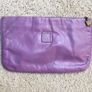 Pretty violet leather Anne Klein zip bag